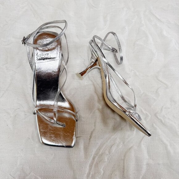 Jeffrey Campbell: Fluxx in Silver Metallic Heel Size 5 New - Picture 4 of 8